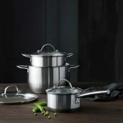 Pillivuyt Loire Pot Set With Glass Lid - Set Of 3 -Köksknivar Försäljning 10722842 3