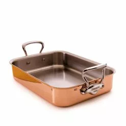 Mauviel Roasting Pan M'150S Copper/Steel - 35 X 25 X 7 Cm